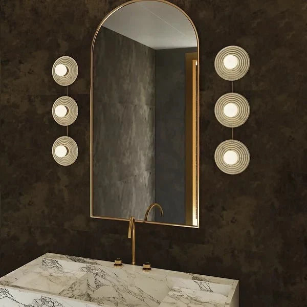 Dahlia Alabaster LED Vanity Light - Bronze2 Light - VChandelier