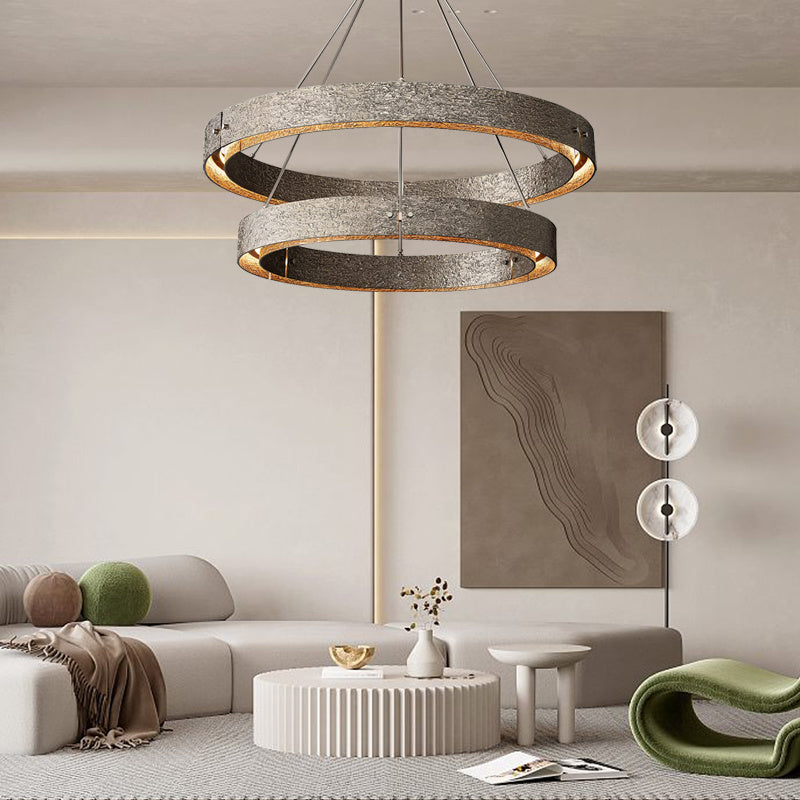 Vouvray Bronze Two-Tier Round Chandelier in Living Room