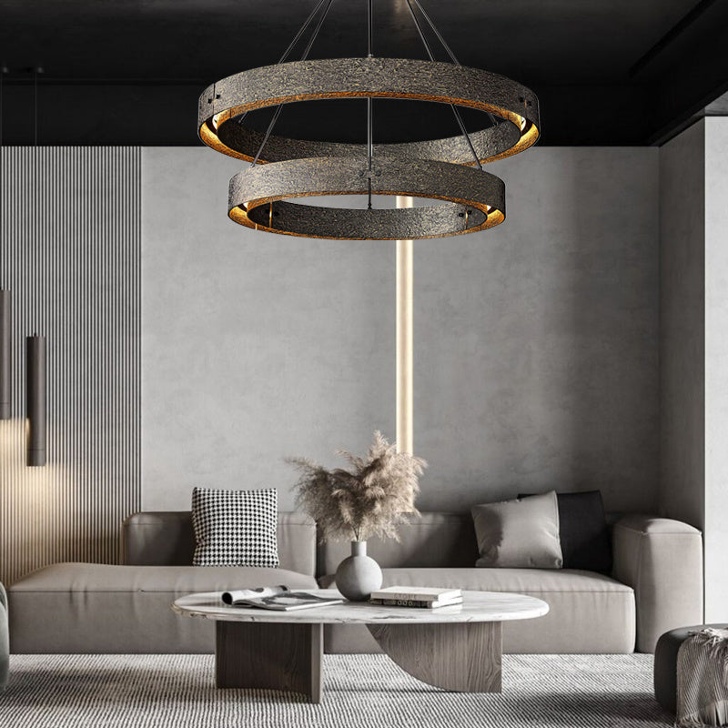 Vouvray Bronze Two-Tier Round Chandelier in Living Room