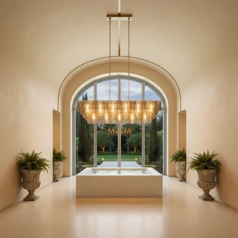 Sirena Glass Rectangular Chandelier