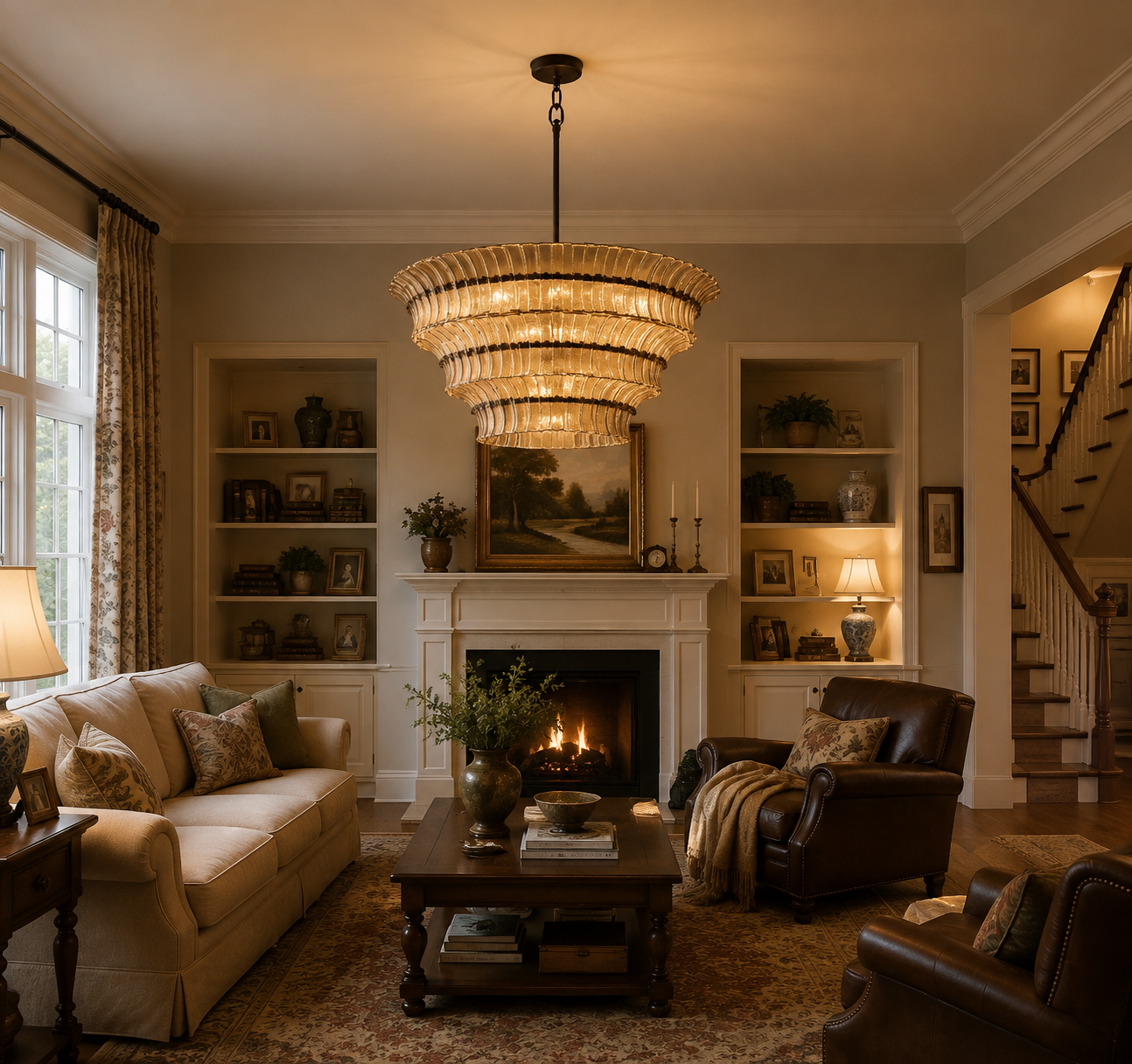 Romanion Glass Round Chandelier