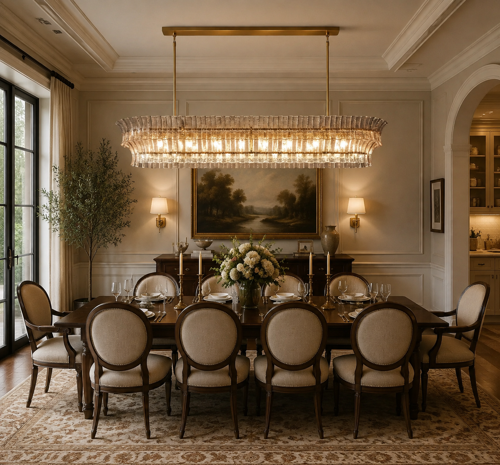 Romanion Glass Linear Chandelier