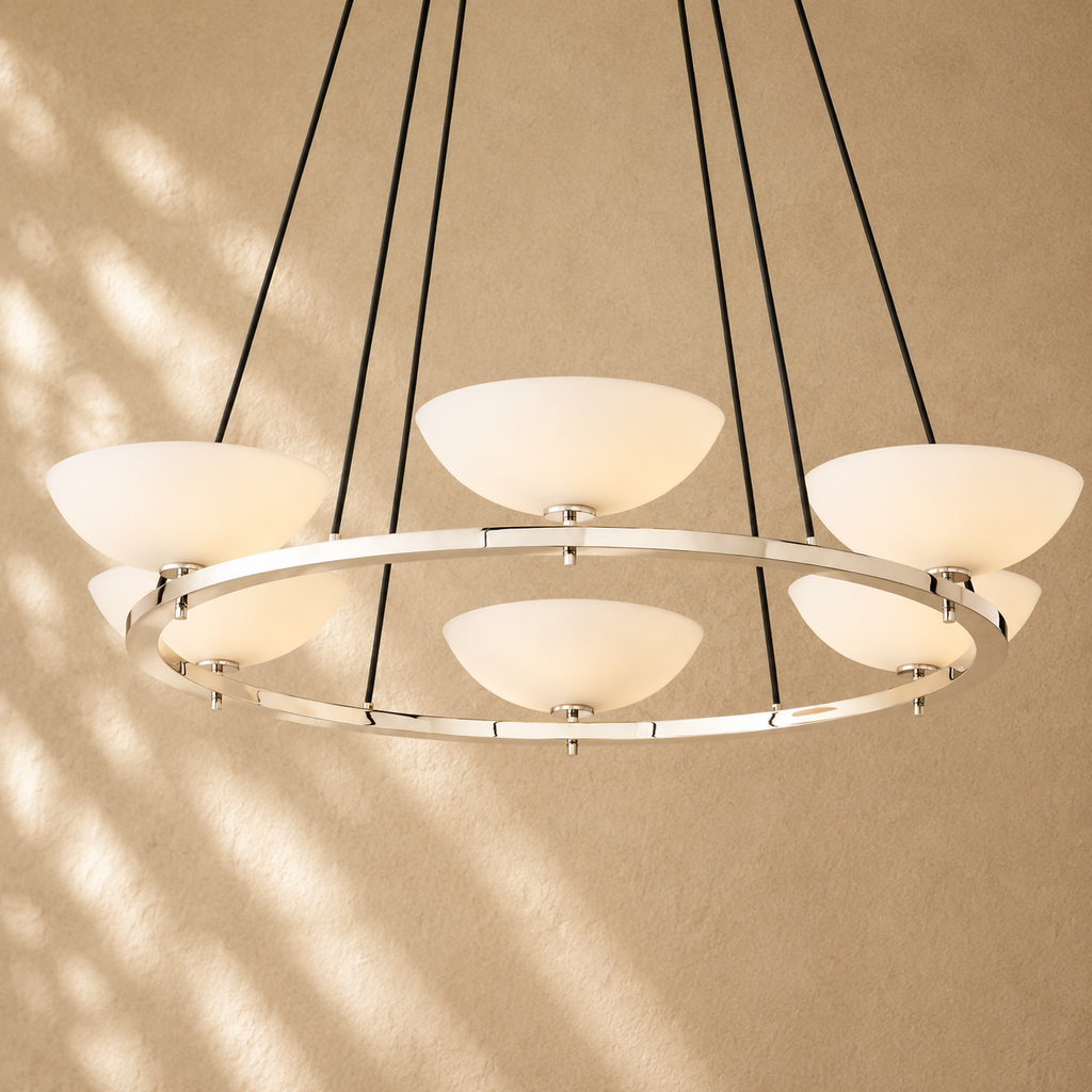 Vernat Round Chandelier in Polished Nickel - VChandelier