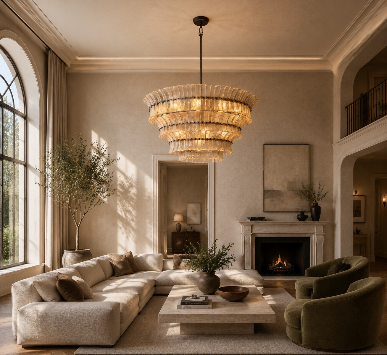 Romanion Glass Round Chandelier