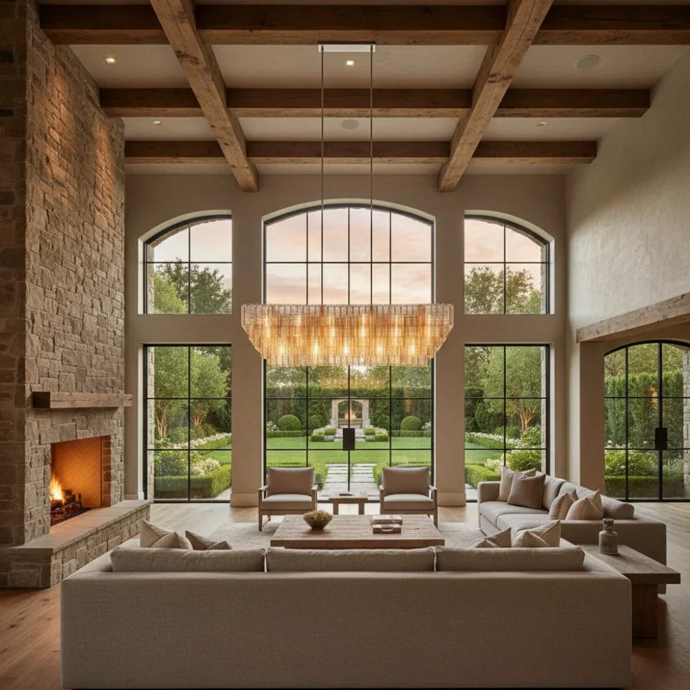 Sirena Glass Rectangular Chandelier
