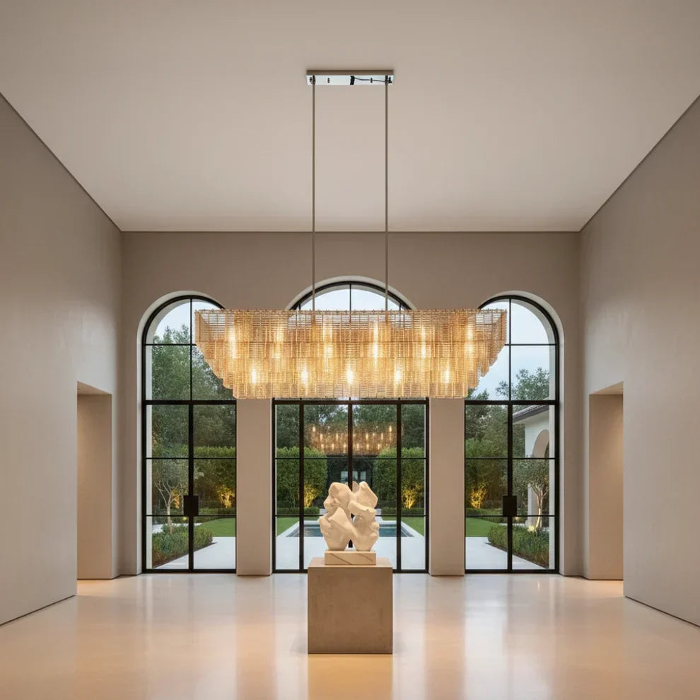 Sirena Glass Rectangular Chandelier