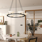 Vernat Bronze Round Chandelier in Living Room