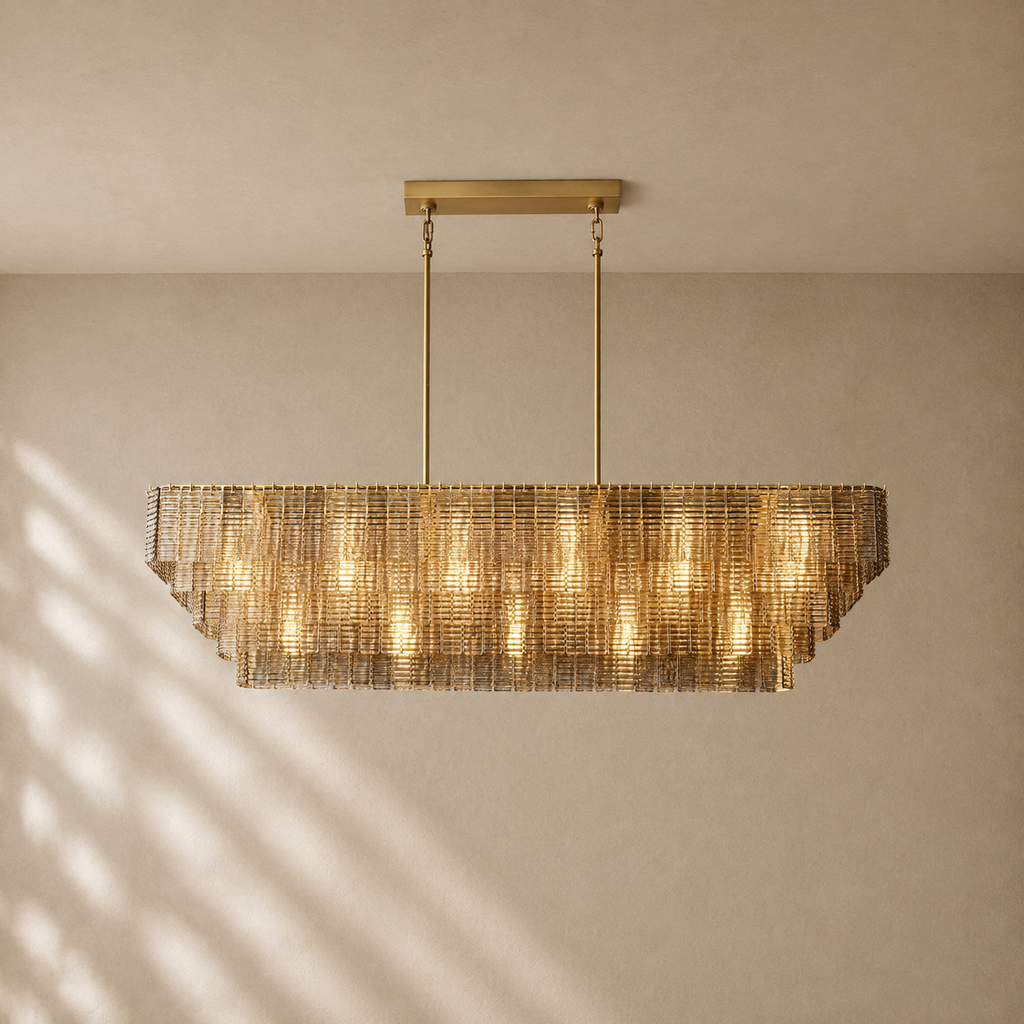 Sirena Glass Rectangular Chandelier
