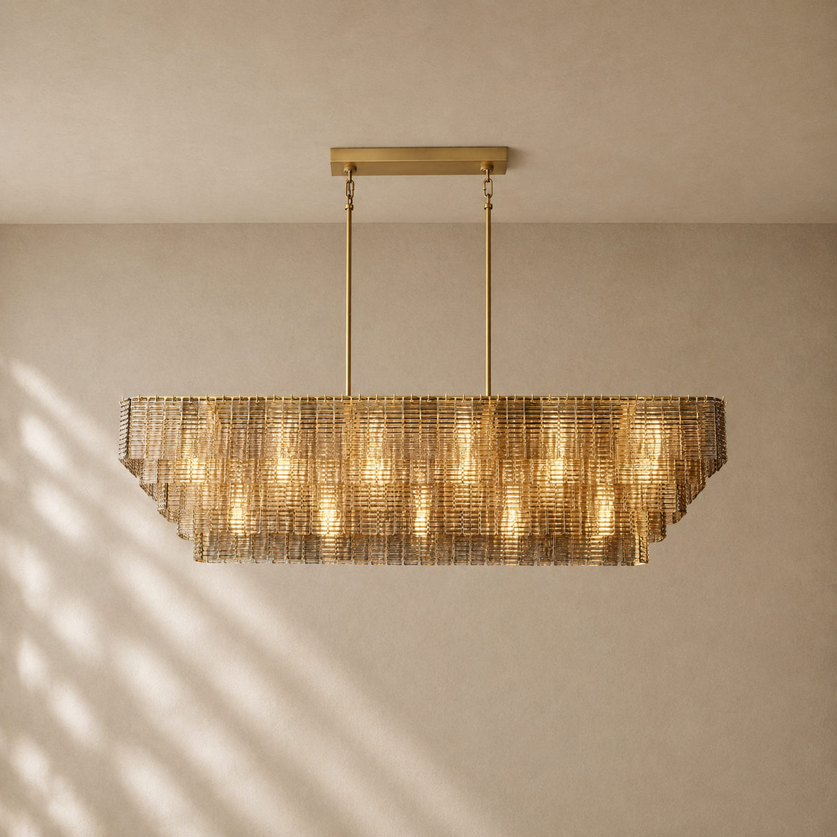 Sirena Glass Rectangular Chandelier