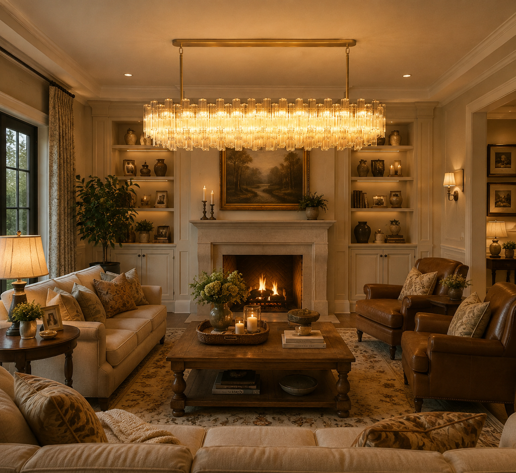 Tronchi Clear Glass Linear Chandelier