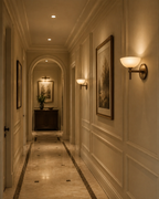 Vernat Polished Nickel Wall Light in Hallway