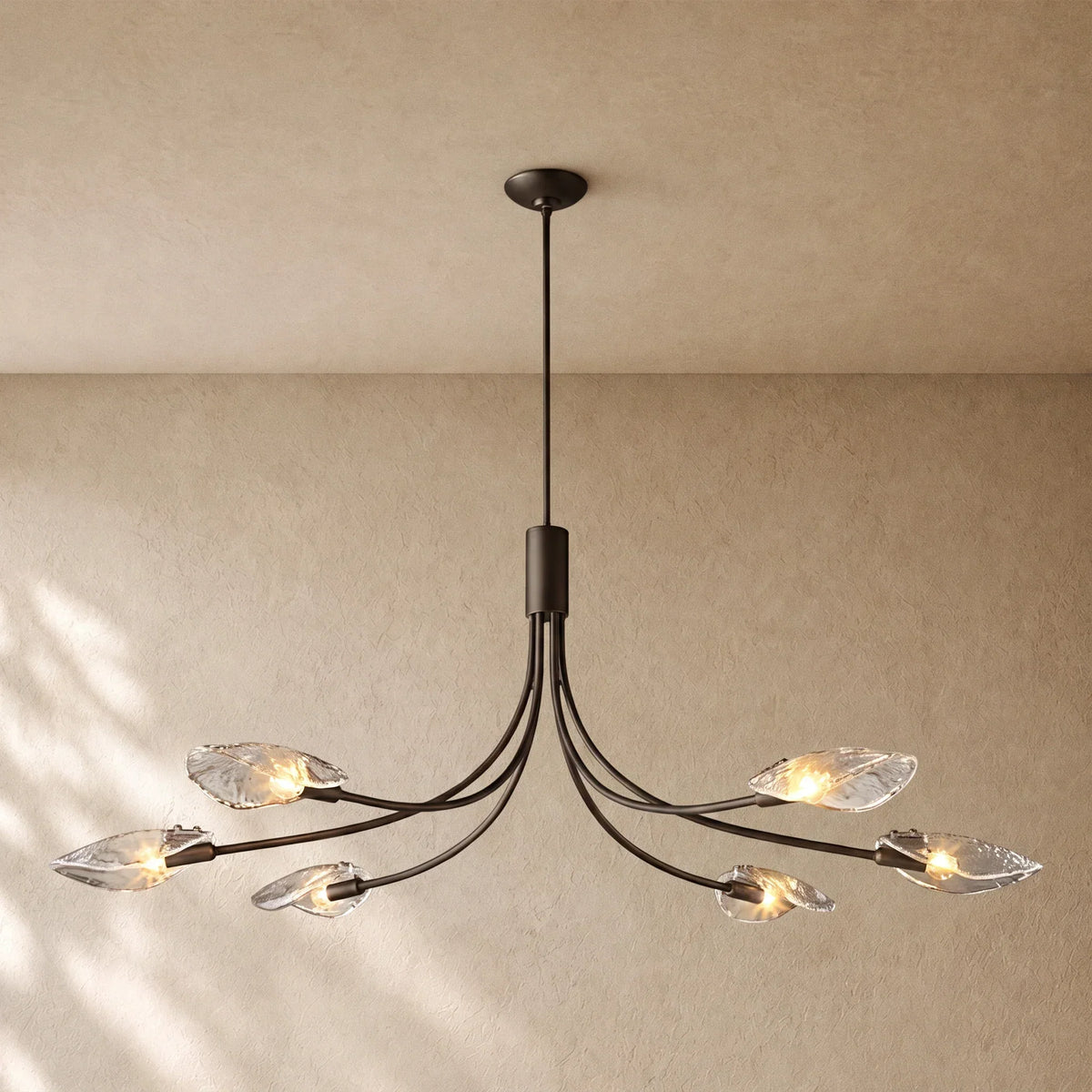Shells Clear Glass Linear Chandelier