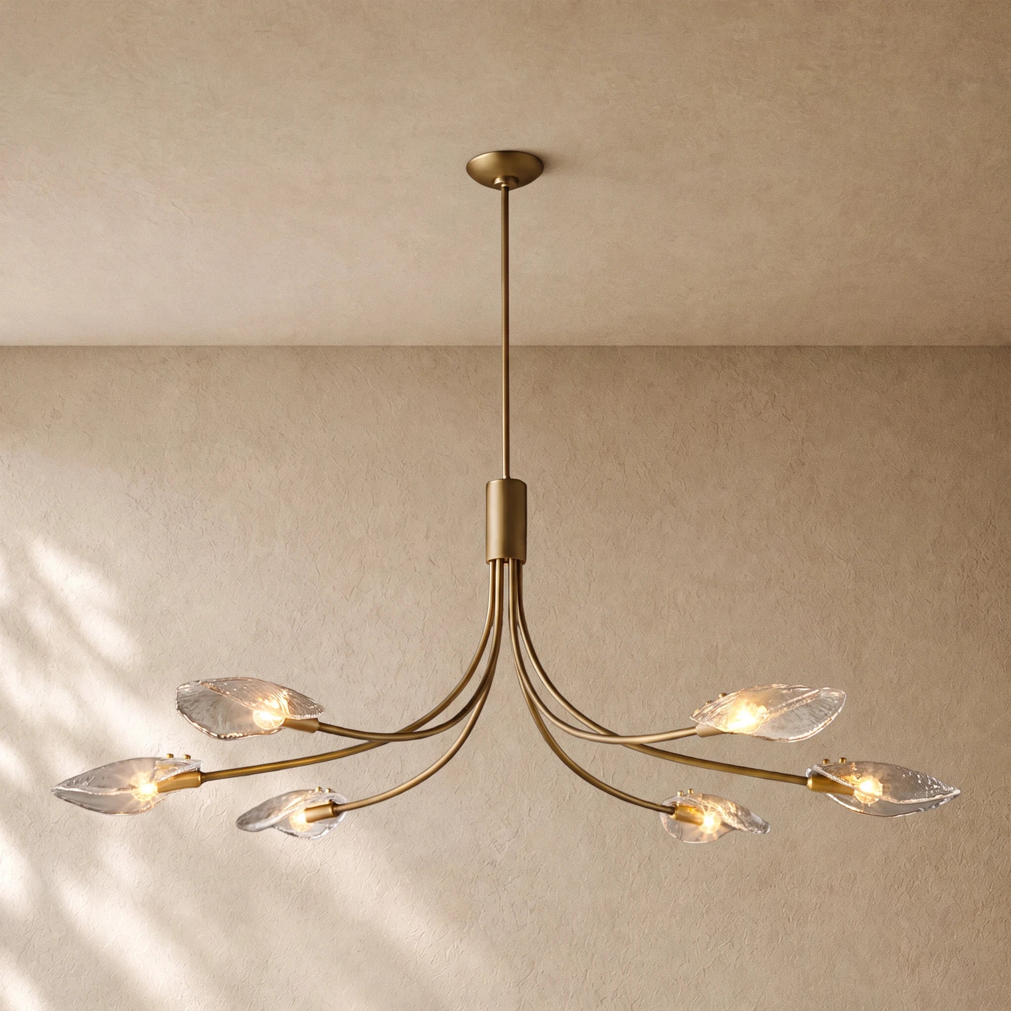 Shells Clear Glass Linear Chandelier
