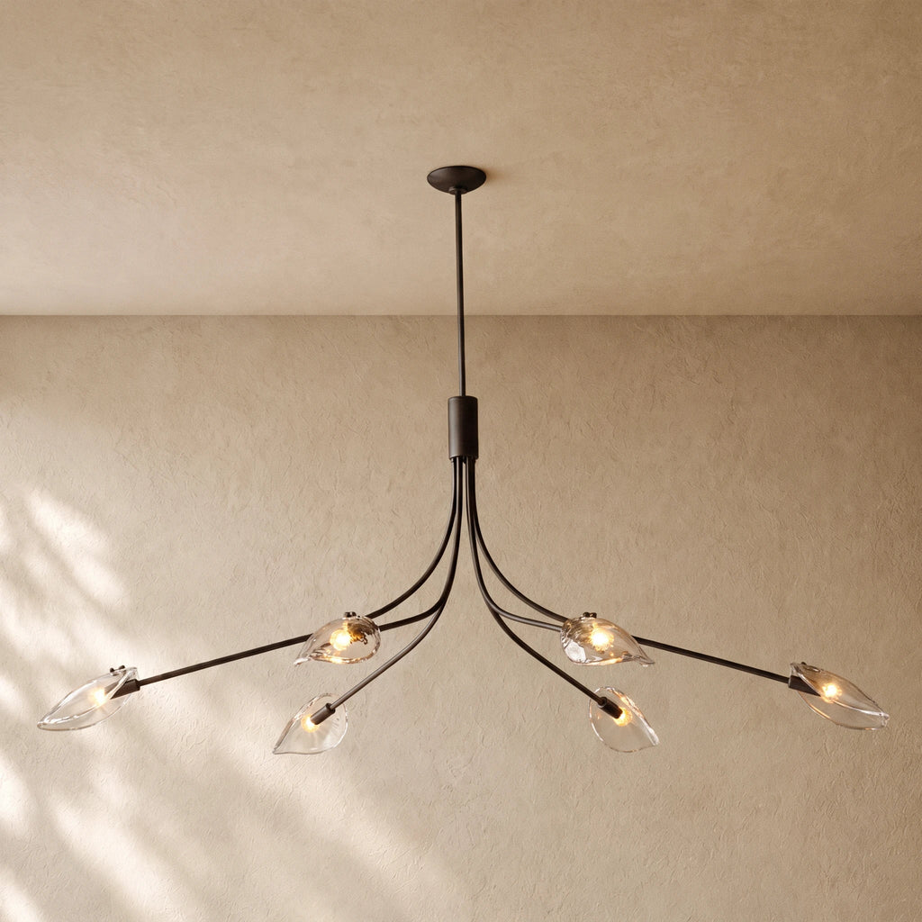 Shells Clear Glass Linear Chandelier