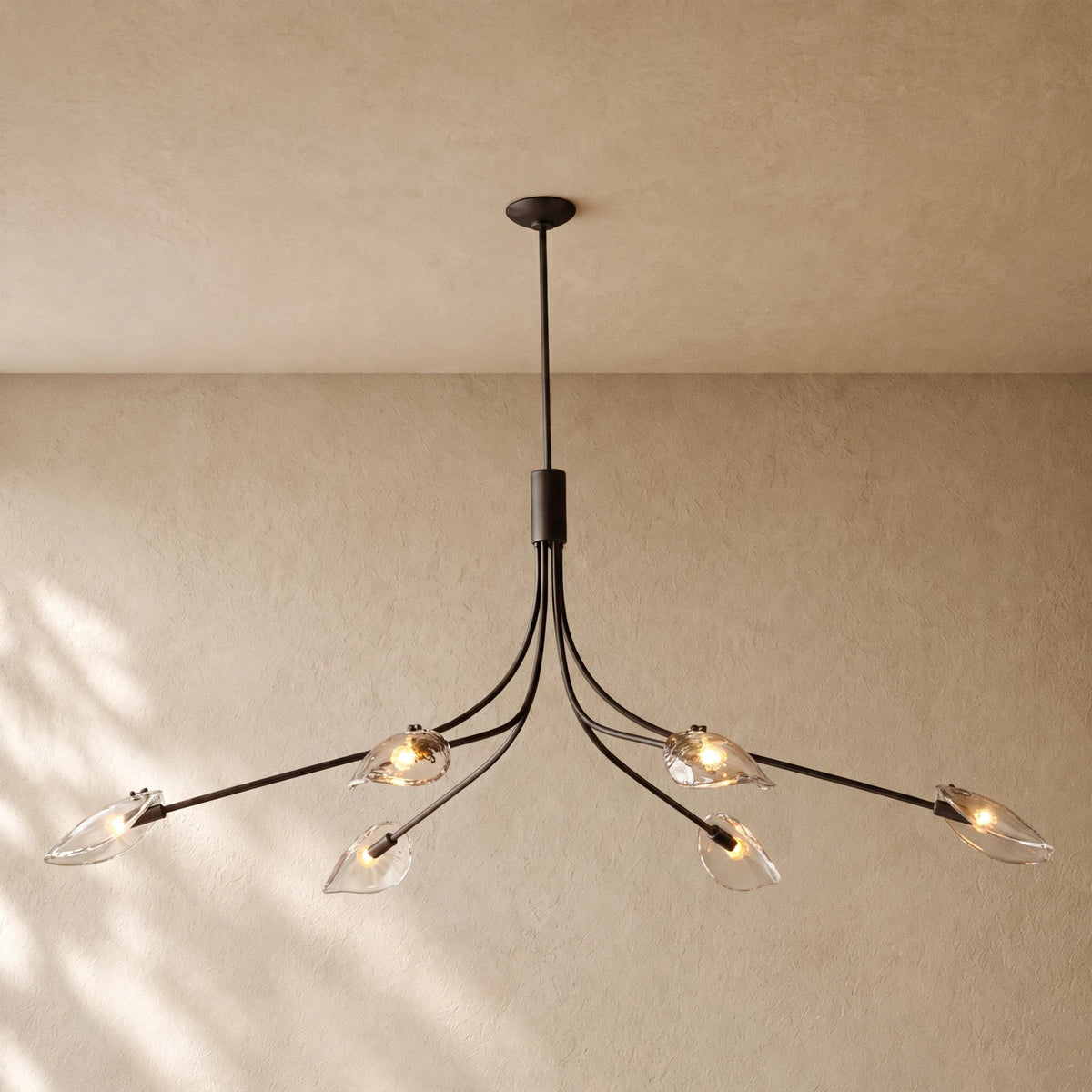 Shells Clear Glass Linear Chandelier