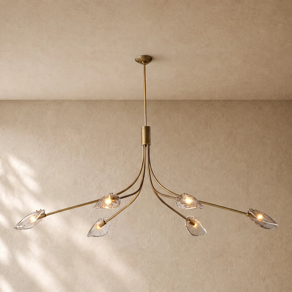 Shells Clear Glass Linear Chandelier