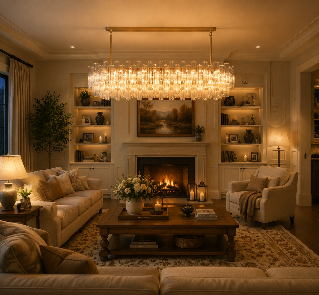 Tronchi Clear Glass Linear Chandelier