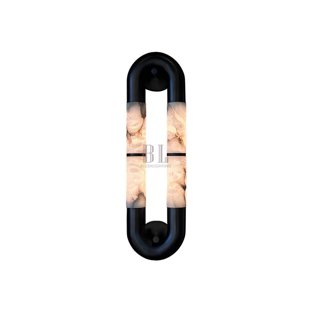 Alabaster Banded KoKo Sconce - L 15cm x W 8cm x H 54cm / L 5.9″ x W 3.1″ x H 21.3″Black & WhiteVChandelier