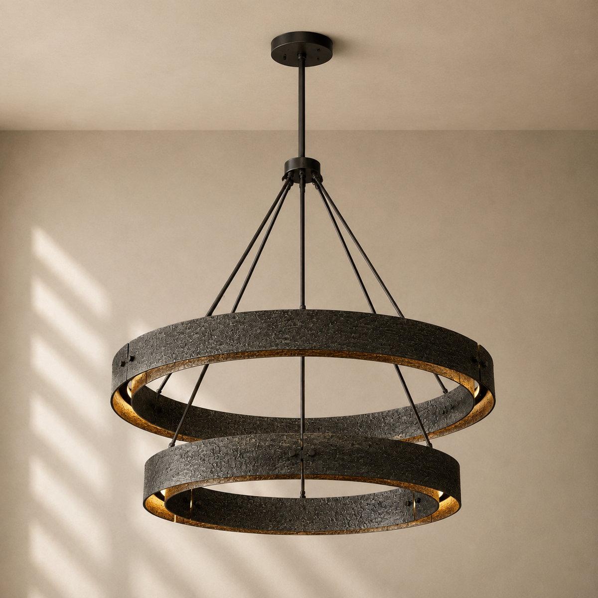 Vouvray Two-Tier Round Chandelier in Bronze - VChandelier