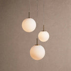 Casen Modern Round Chandelier - Hand-Blown Crackle Glass & Satin Brass LED Pendant Light - 12-Light 43''Crackle - VChandelier
