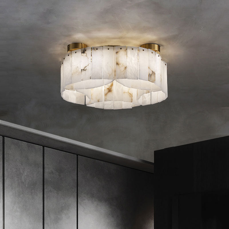 Contemporary Alabaster Flush Mount Ceiling Lamp - 33.46" D x 8.86" HVChandelier