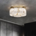 Contemporary Alabaster Flush Mount Ceiling Lamp - 33.46" D x 8.86" HVChandelier