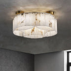 Contemporary Alabaster Flush Mount Ceiling Lamp - 21.65" D x 8.86" HVChandelier