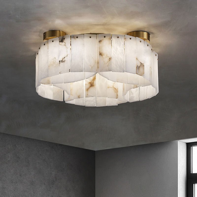 Contemporary Alabaster Flush Mount Ceiling Lamp - 21.65" D x 8.86" HVChandelier