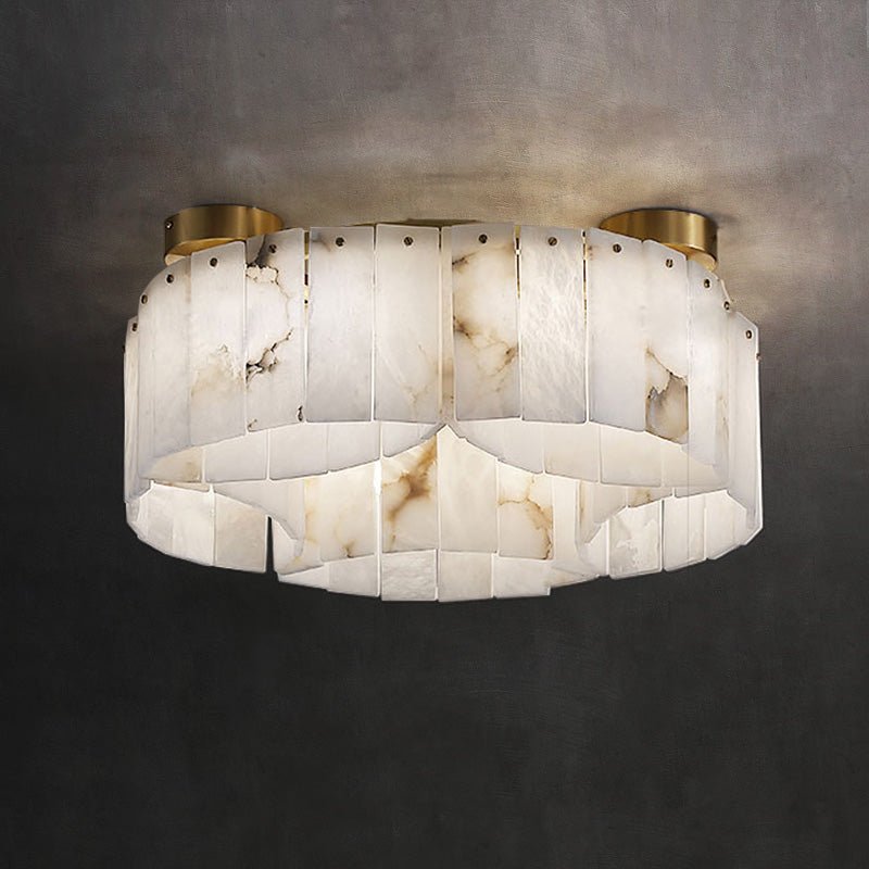 Contemporary Alabaster Flush Mount Ceiling Lamp - 33.46" D x 8.86" HVChandelier
