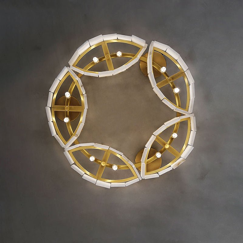 Contemporary Alabaster Flush Mount Ceiling Lamp - 21.65" D x 8.86" HVChandelier