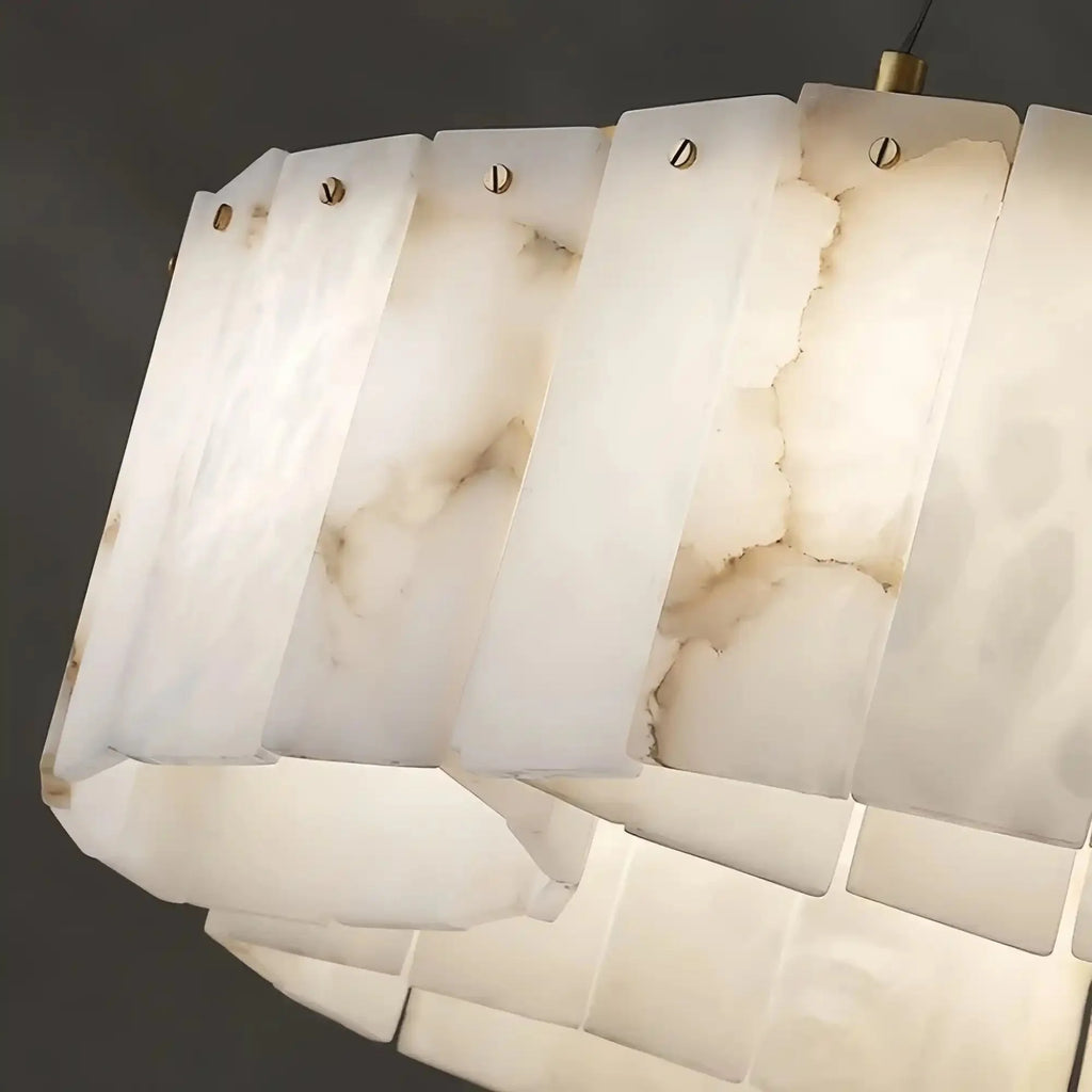 Contemporary Alabaster Flush Mount Ceiling Lamp - 33.46" D x 8.86" HVChandelier