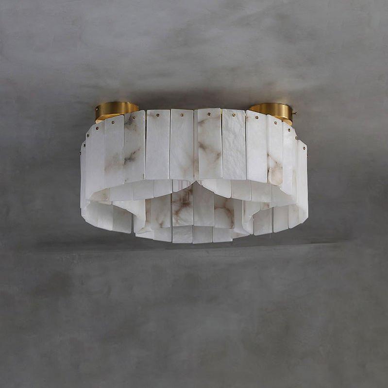 Contemporary Alabaster Flush Mount Ceiling Lamp - 21.65" D x 8.86" HVChandelier