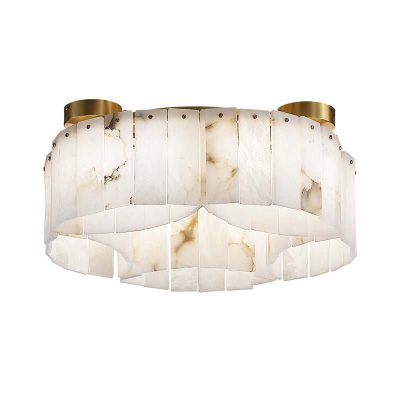 Contemporary Alabaster Flush Mount Ceiling Lamp - 21.65" D x 8.86" HVChandelier
