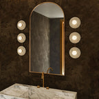 Dahlia Triple Alabaster Wall Sconce - Urban BronzeVChandelier