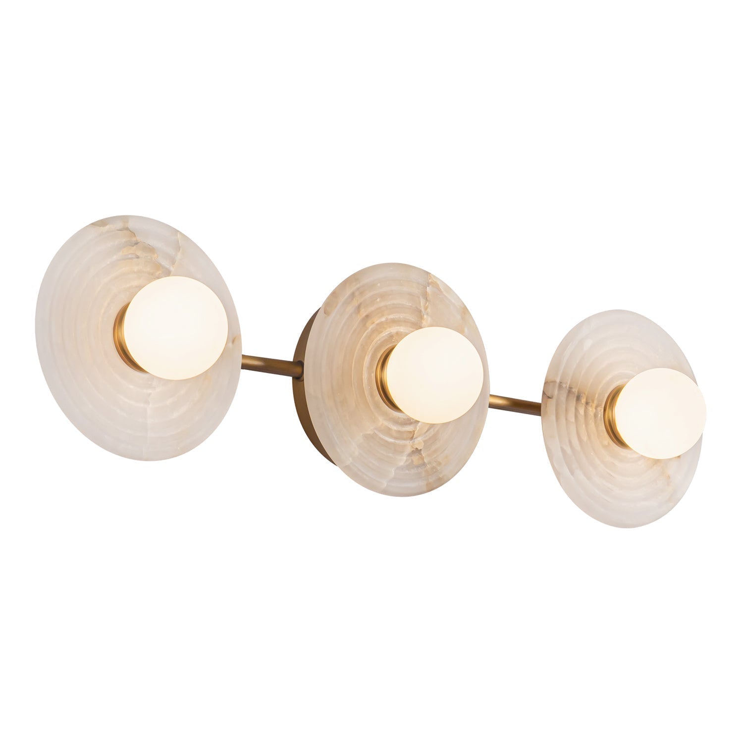 Dahlia Triple Alabaster Wall Sconce - Vintage BrassVChandelier