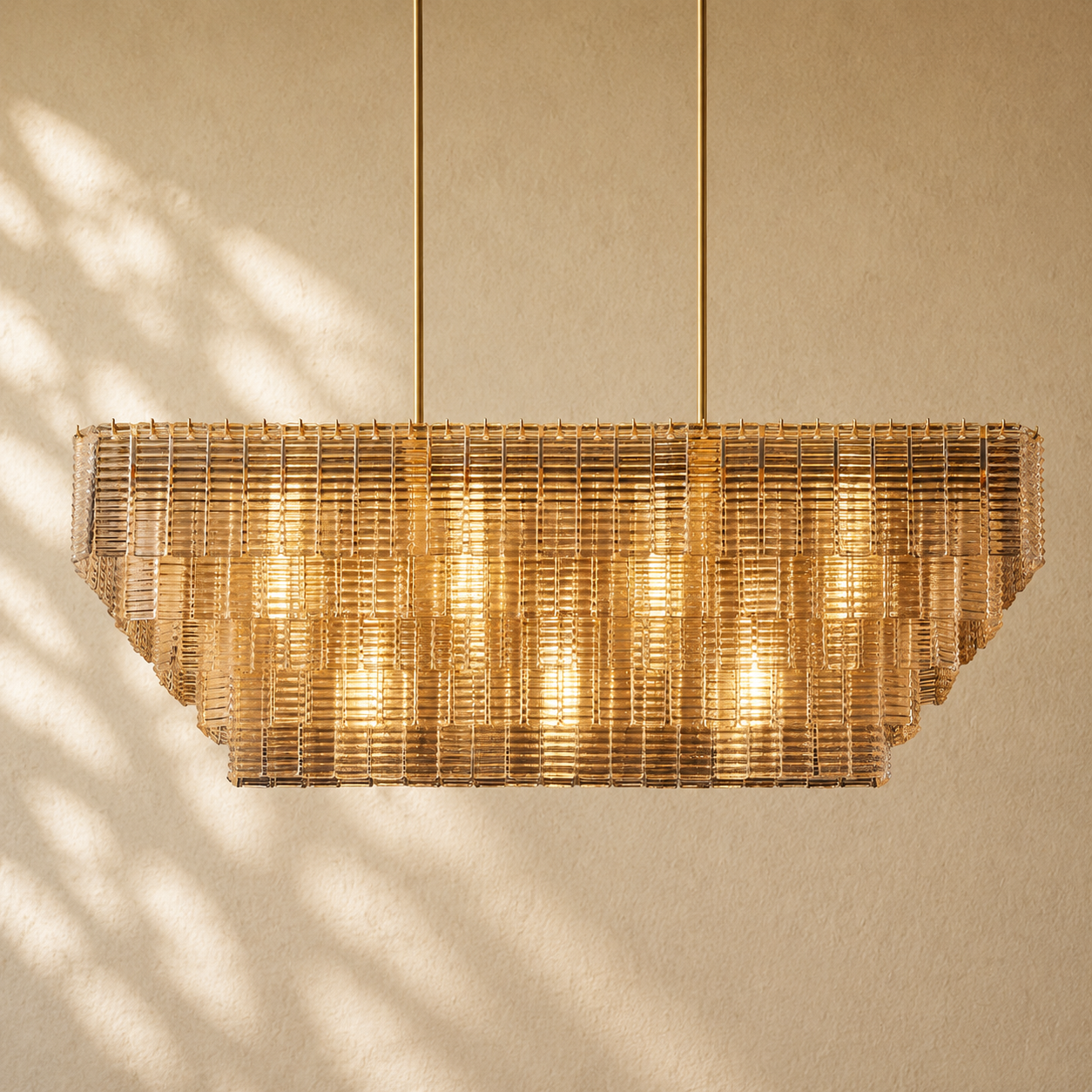Sirena Glass Rectangular Chandelier