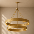 Vouvray Two-Tier Round Chandelier in Brass - VChandelier
