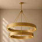 Vouvray Two-Tier Round Chandelier in Brass - VChandelier