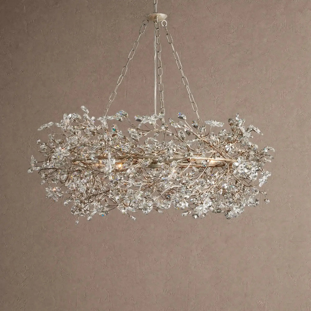 Fiore Crown Crystal Branch Chandelier 39" 48" 60“ - Gold39"VChandelier