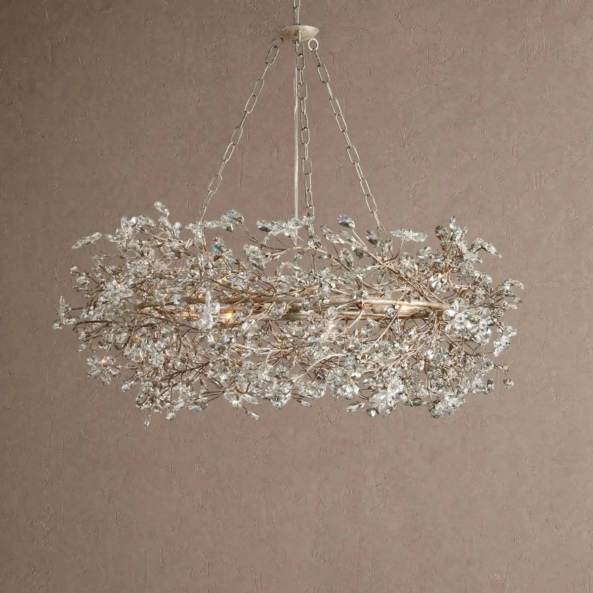 Fiore Crown Crystal Branch Chandelier 39" 48" 60“ - Gold39"VChandelier