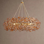 Fiore Crown Crystal Branch Chandelier 39" 48" 60“ - Brass/Amber48"VChandelier