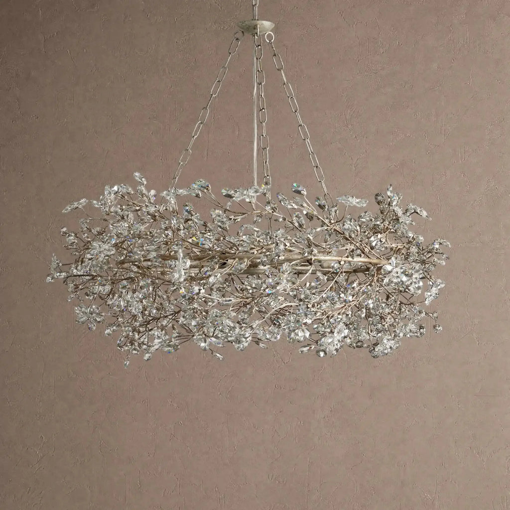Fiore Crown Crystal Branch Chandelier 39" 48" 60“ - Silver39"VChandelier