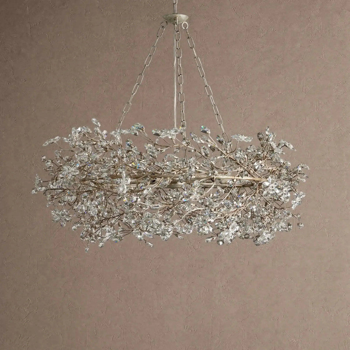 Fiore Crown Crystal Branch Chandelier 39" 48" 60“ - Silver39"VChandelier