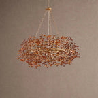 Fiore Crown Crystal Branch Chandelier 39" 48" 60“ - Brass/Amber39"VChandelier
