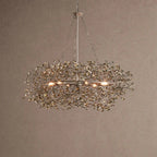 Fiore Crown Crystal Branch Chandelier 39" 48" 60“ - Black/Smoke39"VChandelier