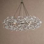 Fiore Crown Crystal Branch Chandelier 39" 48" 60“ - Black48"VChandelier