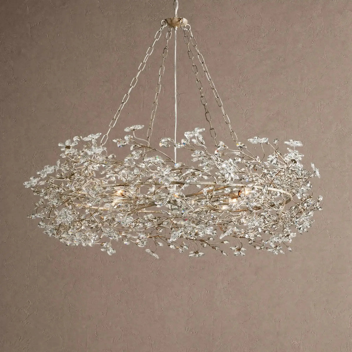 Fiore Crown Crystal Branch Chandelier 39" 48" 60“ - Silver48"VChandelier