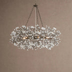 Fiore Crown Crystal Branch Chandelier 39" 48" 60“ - Black39"VChandelier