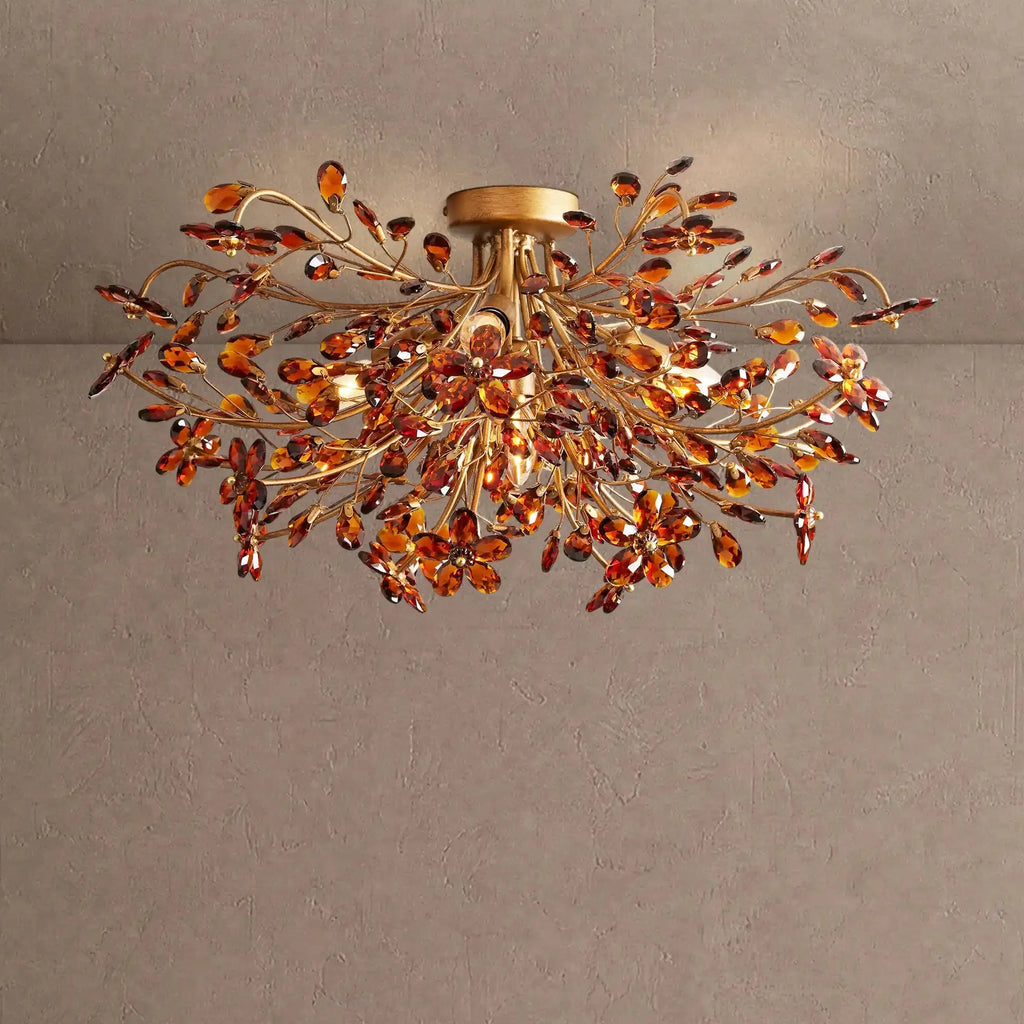 Fiore Flushmount - Brass/Amber18"VChandelier