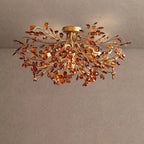 Fiore Flushmount - Brass/Amber18"VChandelier